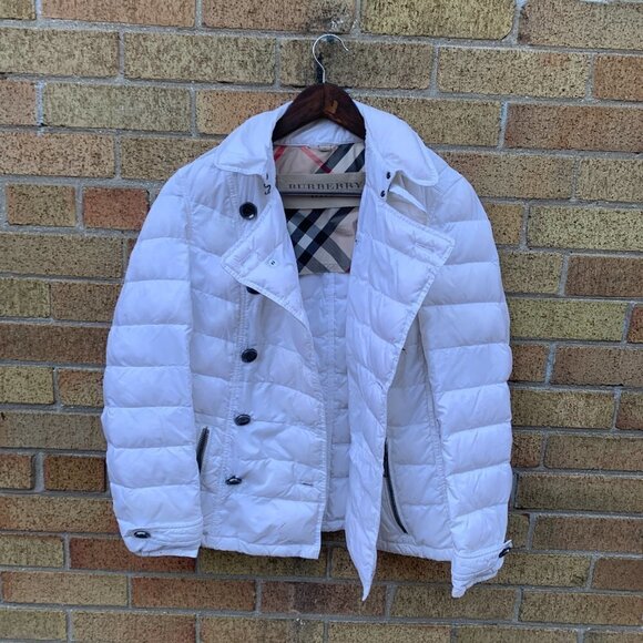 Burberry Goose Down Novacheck Puffer Jacket Medium White - Picture 3 of 16